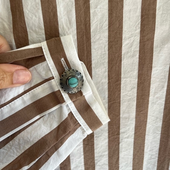 NWT! FORTELA Valery Striped Embellished Cotton-Voile Maxi Dress Size Small - Picture 7 of 10